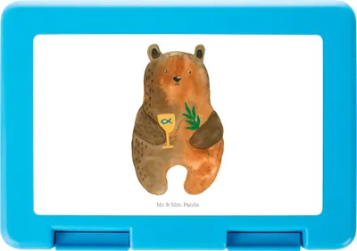 Produktbild von Mr. & Mrs. Panda Bentobox Bär Konfirmation - Weiß - Geschenk, Teddy, Bento Box, Brotbehälter, Evangelisch, Gottesdienst, Lunchbox, Kirche, Essensbox, Vesperbox