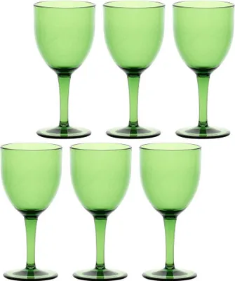Produktbild von ROSE&TULIPANI FIABA Set of 6 Acrylic Wine Glasses 400 ml  Green