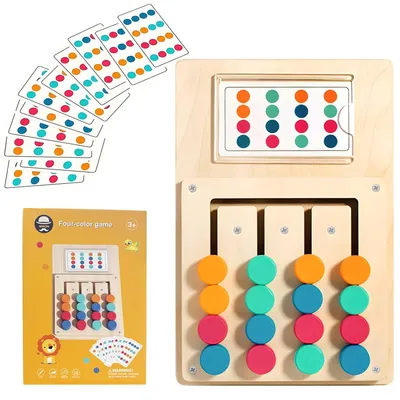 Obrázek produktu pro Montessori hračky pro děti od 3 do 4 let: dřevěná posuvná puzzle, hra na třídění barev
