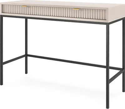 Produktbild von Schminktisch/Sekretär mit 104 cm Breite in Beige mit schwarzem Fußgestell, 1 Schublade - NEWCASTLE-160