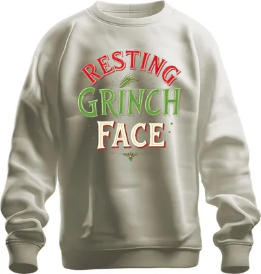 Obrázek produktu pro Odpočívající Grinch Face Vánoce Vtipný dárek Retro Grinchmas Uni mikina, Příroda, L