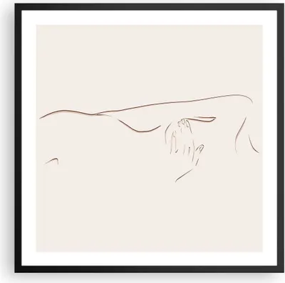 Produktbild von Gerahmtes Poster - Schwarzer Rahmen - Skizze Nacktheit Frau - 60x60 cm - Wand Bild - Wanddeko - Wandbilder - Kunstposter - Wandposter - Bilderrahmen - Bilder - Kunstdruck - P2BAC60x60-4552
