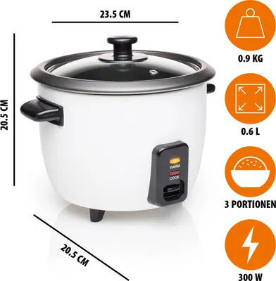 Produktbild von Tristar Reiskocher RK-6117 300W 0,6L Weiß