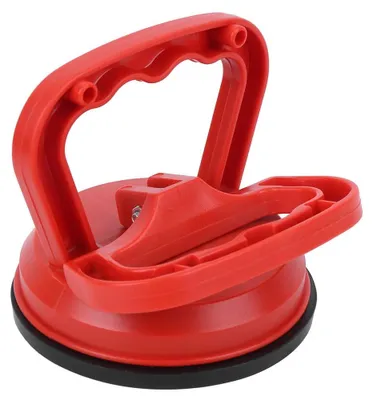 Imagen del producto de Ventosa de 30 kg - Ventosa de vidrio - Color rojo - Mango de plástico - Diámetro de 10,5 cm - Duradera y resistente al calor - Elevador de vacío