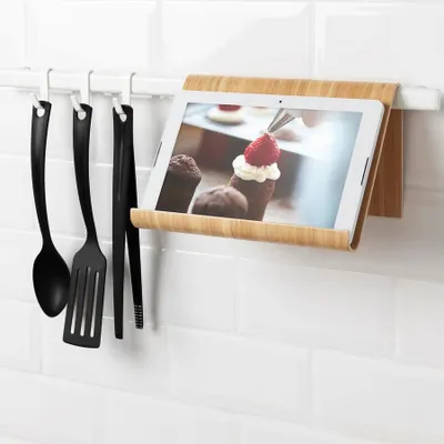 Zdjęcie produktu dla stojak / podstawka na tablet VIVALLA, okleina bambusowa, 26x17x16 cm