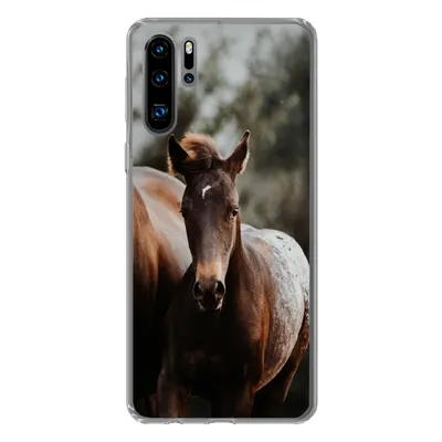 Produktbild von MuchoWow® Handyhülle Schutzhülle Hülle für Huawei P30 Pro Pferde - Wald - Berge Silikon Softcase Handy Hülle - Schutzdeckel