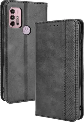 Produktbild von Motorola Moto G10 / G20 / G30 Hülle - Coverup Vintage Style Klapphülle - Schwarz