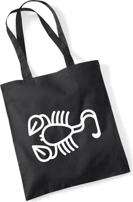 Produktbild von Huuraa Jutebeutel Skorpion Sternzeichen Symbol 10 Liter Black Baumwolle Tasche Geschenkidee