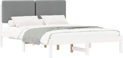 Immagine prodotto di Letto con Testiera Rivestita Grigio chiaro 160 x 200 cm