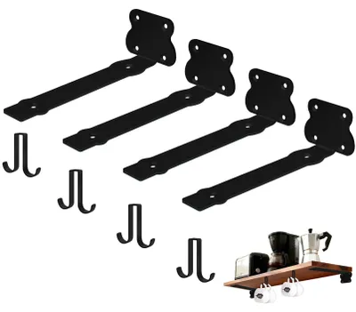 Produktbild von L-förmige Regalträger, 20 cm, 2 Paar Schwarz
