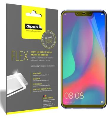 Produktbild von 3x Huawei Nova 3i Schutzfolie Folie, 100% Displayabdeckung, dipos Flex