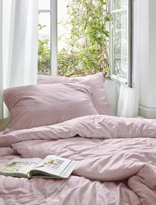 Produktbild von Irisette Seersucker Bettwäsche-Garnitur Easy 8514  Farbe rosa Größe  155x220+80x80cm