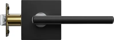 Produktbild von Türbeschläge schwarz – Türgriff mit Schild – Deurklink Block – Mattschwarz