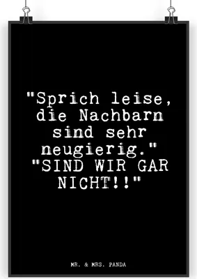 Produktbild von Mr. & Mrs. Panda Bild "Sprich leise, die Nachbarn... DIN A5 - Schwarz - Geschenk, wanddeko, Wandbild, Nachbarn, Sprüche, Familie, Haus, neugierig, Plakat, drucke