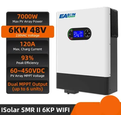 Productafbeelding van Hybride Zonne-Energie Omvormer tot 6 kW met MPPT Laadregelaar en Wifi Monitoring