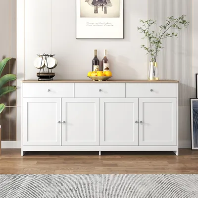 Produktbild von Sideboard 160x37x75 cm, Wohnzimmerschrank mit Schubladen, Standschrank, Beistellschrank, Highboard