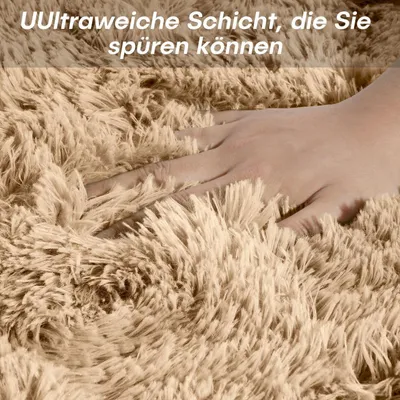 Produktbild von Hochflor-Teppich für Wohnzimmer & Schlafzimmer, Camel, 140x200cm