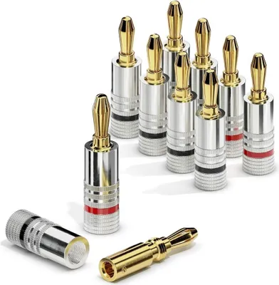 Produktbild von ETEC Bananenstecker schraubbar gerade bis 6mm² Querschnitt 8er Set