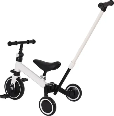 Produktbild von 3 in 1 Kinder Laufrad Balance Fahrrad,Kinderlaufrad,Dreirad mit Lenkschiebegriff für Kinder von 1-3 Jahre Weiß