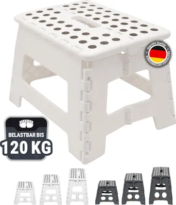 Produktbild von Klapphocker / Tritthocker, 29x22x22 cm, weiß-schwarz