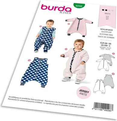 Obrázok produktu pre Strih Burda 9298 - Spací vak (overal) pre bábätká