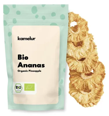 Produktbild von Kamelur® Bio Ananas ganze Ringe 500 g