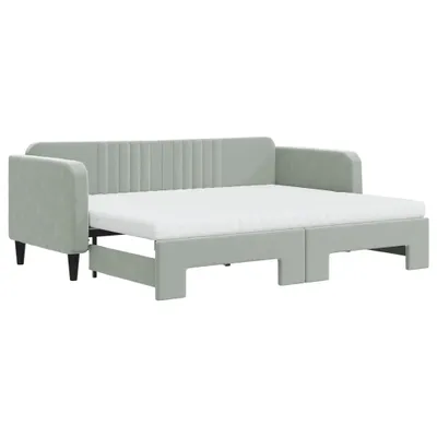 Produktbild von VidaXL 3197080, Sofabett, Grau, Schaum, Metall, Polyester, Holz, 2230 mm, 900 mm