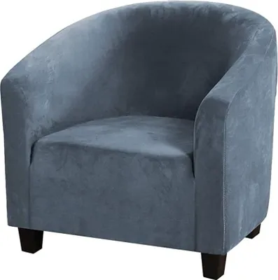 Obrázek produktu pro (Šedá modrá) Klubové křeslo Slipcover, Vysoký stretch Velvet Koupelna židle kryty Křeslo Sofa Cover Slipcover Nábytek Protector Soft Couch Covers