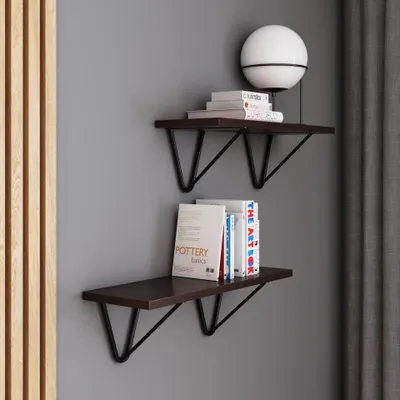 Produktbild von AKKE Wenge Hängeregal WIRE modern LOFT-style LxB: 50x20 cm