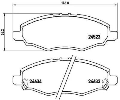 Produktbild von BREMBO Bremsbeläge Satz Vorne für TOYOTA HILUX III Pick-up (TGN1, GGN2, GGN1, KUN2, KUN1) P 83 094