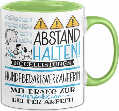 Produktbild von Hundebedarfsverkäuferin Tasse Geschenk Lustig Abstand Halten Hochleistungs-Hundebedarfsverkäuferin Mit Drang Zur Perfektion Bei Der Arbeit (Grün)