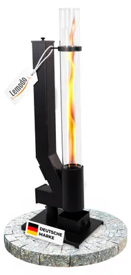 Produktbild von Pelletfackel CORE Feuerrohr, Feuersäule Outdoor mit Glasröhre schwarz