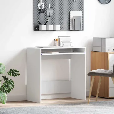 Image de Maison Exclusive - Bureau avec rangement Blanc 77,5 x 43 x 79 cm Matériau dérivé du bois