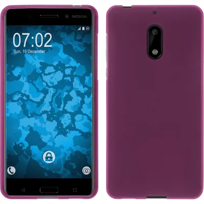 Produktbild von PhoneNatic Case kompatibel mit  Nokia 6 - pink Silikon Hülle matt + 2 Schutzfolien
