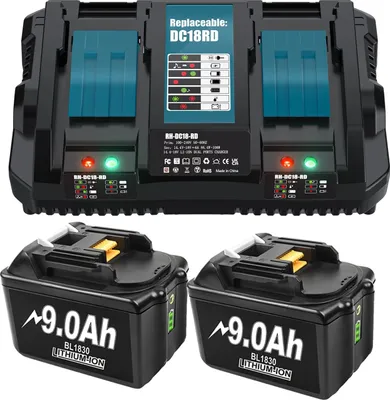 Zdjęcie produktu dla Akumulator 18 V, opcje 9,0 Ah, w tym ładowarka 6 A, 2 ładowarki 9 Ah 6 A