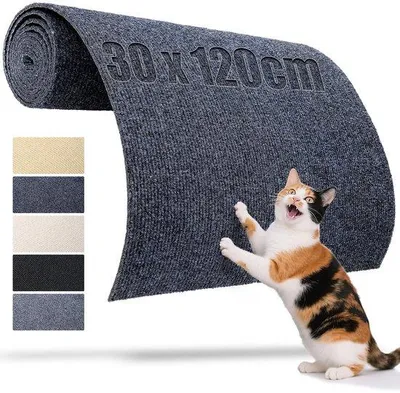 Obrázok produktu pre Škrabadlo pre mačky 120 x 30 cm, tmavošedé, samolepiace, škrabadlová stena, škrabadlové dosky na vlastnú montáž