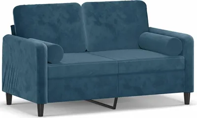 Produktbild von vidaXL 2-Sitzer-Sofa mit Zierkissen Blau 120 cm Samt