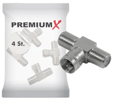 Produktbild von 4x F-Stecker auf 2x F-Kupplungen Verbinder Adapter Koax- und Antennenkabel