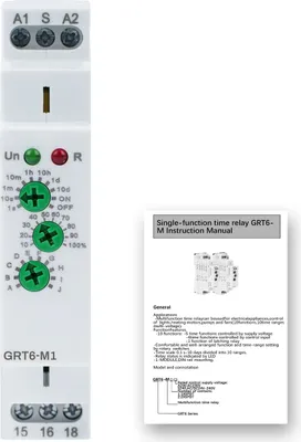 Produktbild von GRT6-M1 Multifunktionales Zeitverzögerungsrelais mit 10 Funktionen, 35mm DIN-Schienenmontage, AC 230V Steuerrelais