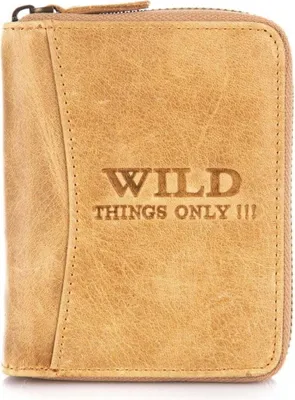 Produktbild von WILD Herren Echt Leder Geldbörse Herrenportemonnaie mit Reißverschluss Beige