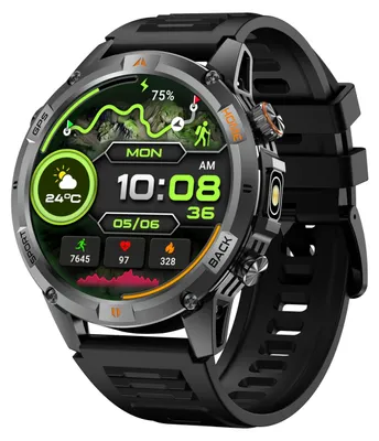 Produktbild von Smart-Sportuhr für Outdoor-Aktivitäten, GPS, hohe Auflösung (360 x 360), Multisport-Modi, Aktivitätstracker, schwarz
