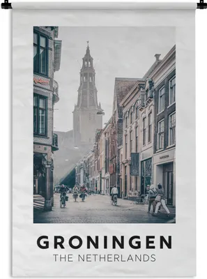 Produktbild von MuchoWow® Wandteppich Wandbehang Niederlande - Groningen - Architektur 120x180 cm Tapisserie Dekoration Wandtuch - Schlafzimmer - Dekorationen für das Haus