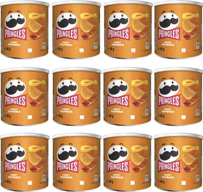 Produktbild von Pringles Sweet Paprika Stapelchips süß und würzig 40g 12er Pack