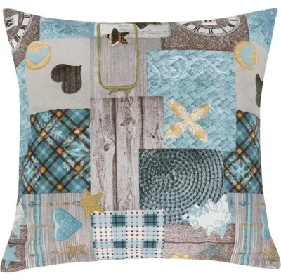 Obrázok produktu pre Vankúšik Vianočná - 45x45 cm - tyrkysová,sivá