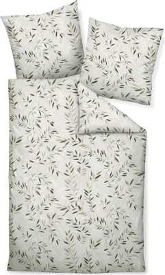 Produktbild von Janine Design Feinbiber Bettwäsche-Garnitur DAVOS 65137 Farbe mineralgrün oliv-06 Größe 135x200 + 80x80cm