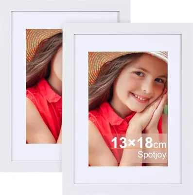 Zdjęcie produktu dla Ramka na zdjęcia 13x18cm zestaw 2 białych Spotjoy z passe-partouts
