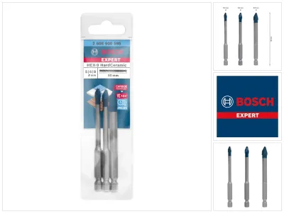 Obrázok produktu pre Bosch 2608900595 Bosch EXPERT HEX-9 HardCeramic Bohrer, 3tlg Set 5/6/8