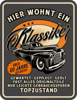 Produktbild von RAHMENLOS Blechschild | Hier wohnt ein Klassiker