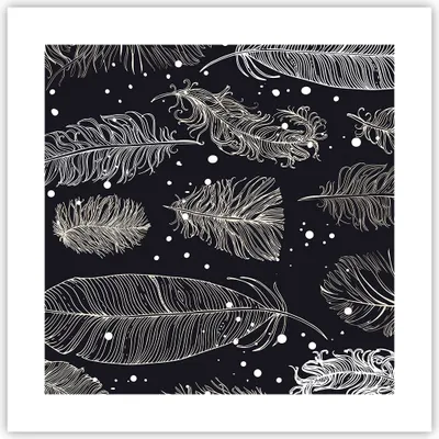 Produktbild von Poster - Poster ohne Rahmen - Federn Grafiken Gliederung - 40x40 cm - Wand Bild - Wanddeko - Wandbilder - Kunstposter - Wandposter - Bilder - Kunstdruck - Wanddekoration - Wandbild - P2XAC40x40-4244
