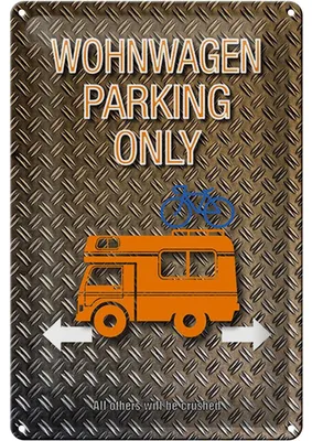 Produktbild von Blechschild Spruch 20x30cm Wohnwagen parking only